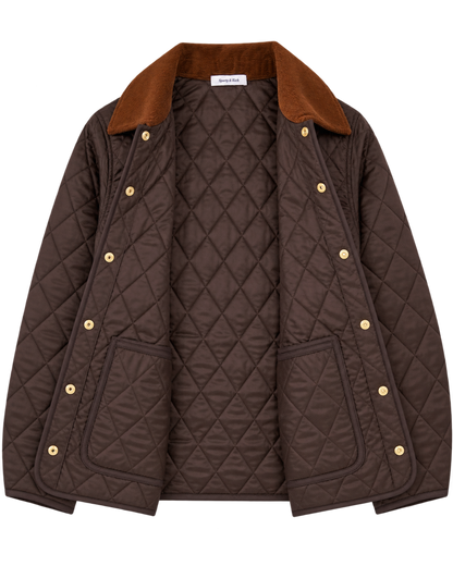 NY Crest Nylon Quilted Jacket - Chocolate