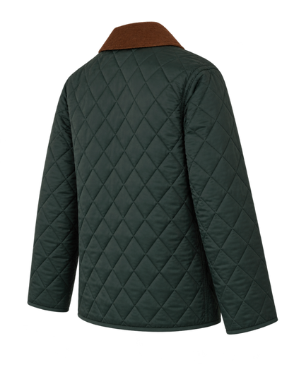 NY Crest Nylon Quilted Jacket - Forest/Tan