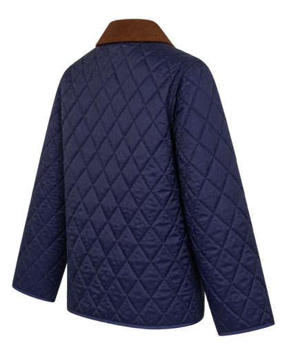 NY Crest Nylon Quilted Jacket - Navy/Tan