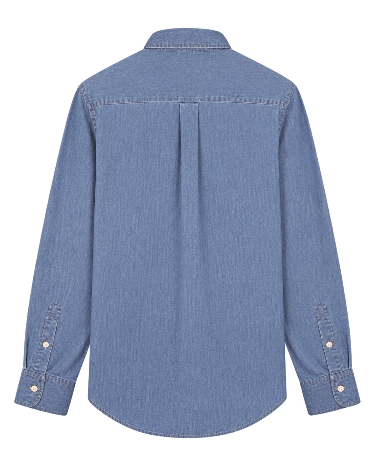 NY Crest Oversized Denim Shirt - Light Blue