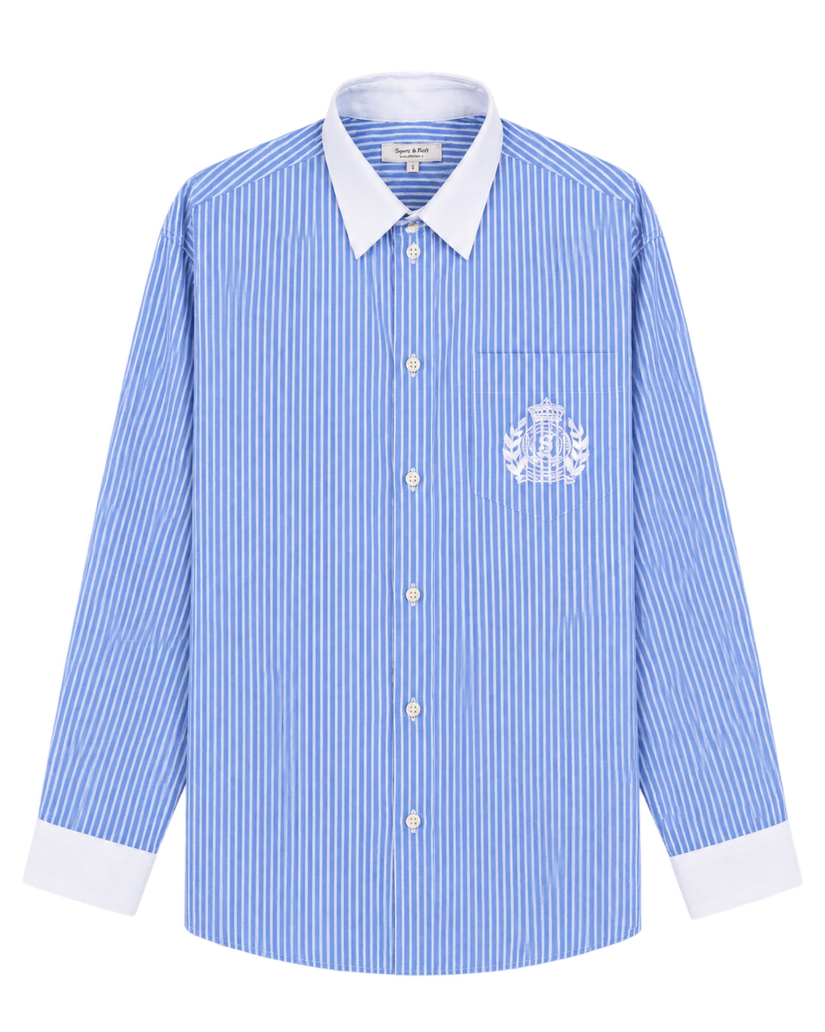 NY Crest Oversized Shirt - Navy Stripe