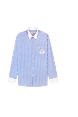 NY Crest Oversized Shirt - Navy Stripe