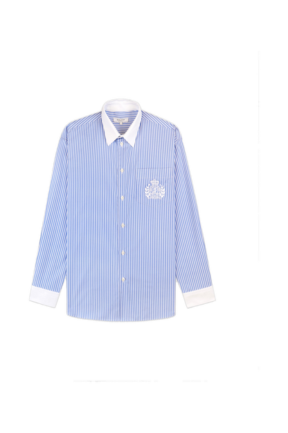 NY Crest Oversized Shirt - Navy Stripe