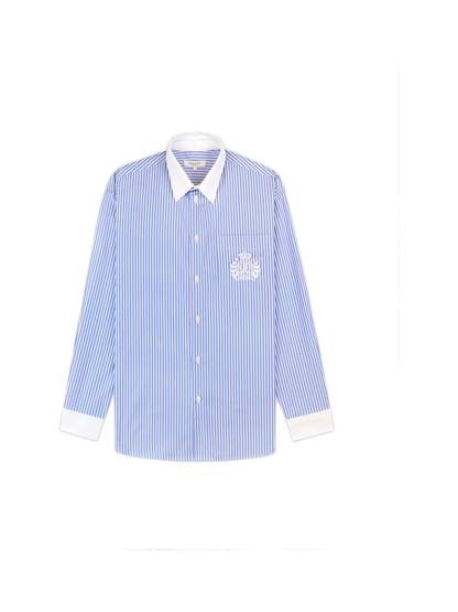 NY Crest Oversized Shirt - Navy Stripe