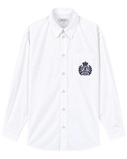 NY Crest Oversized Shirt - White/Navy
