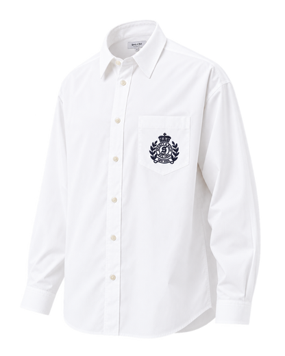 NY Crest Oversized Shirt - White/Navy