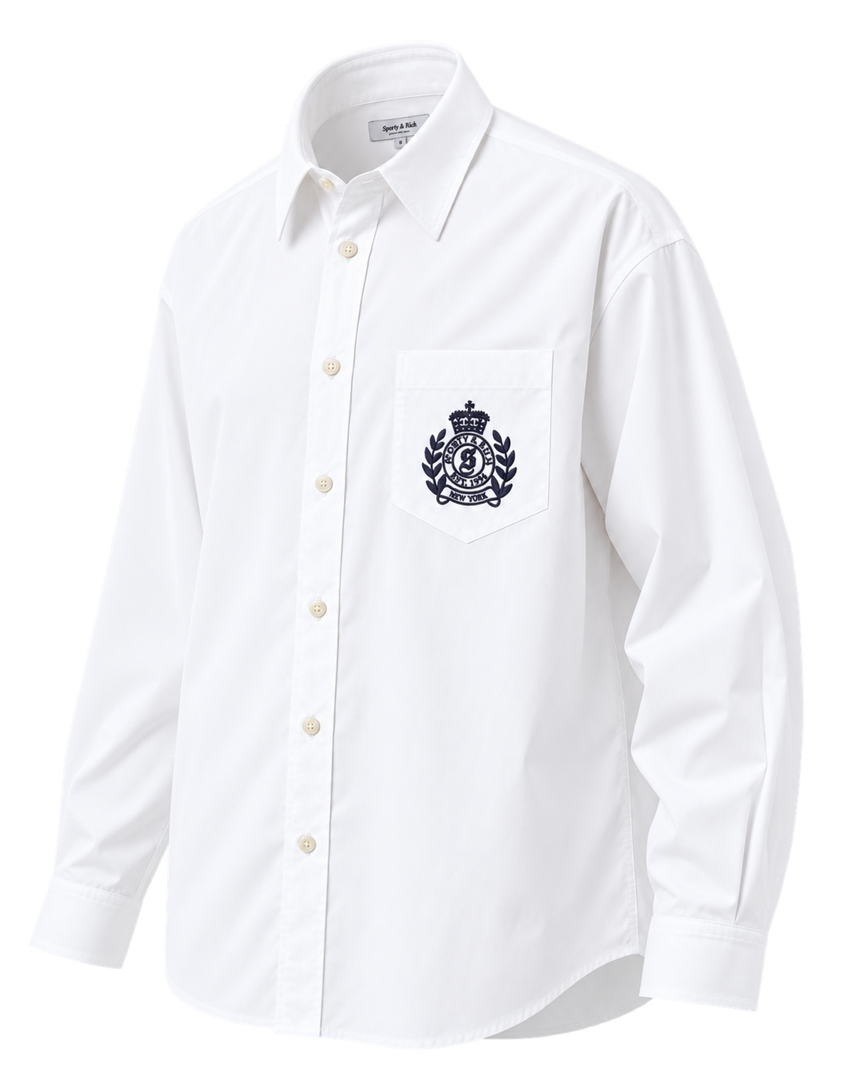 NY Crest Oversized Shirt - White/Navy