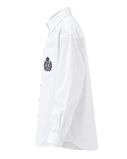 NY Crest Oversized Shirt - White/Navy