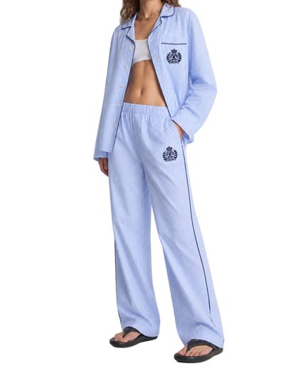 NY Crest Pyjama Pants - Blue Stripe