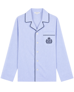 NY Crest Pyjama Shirt - Blue Stripe