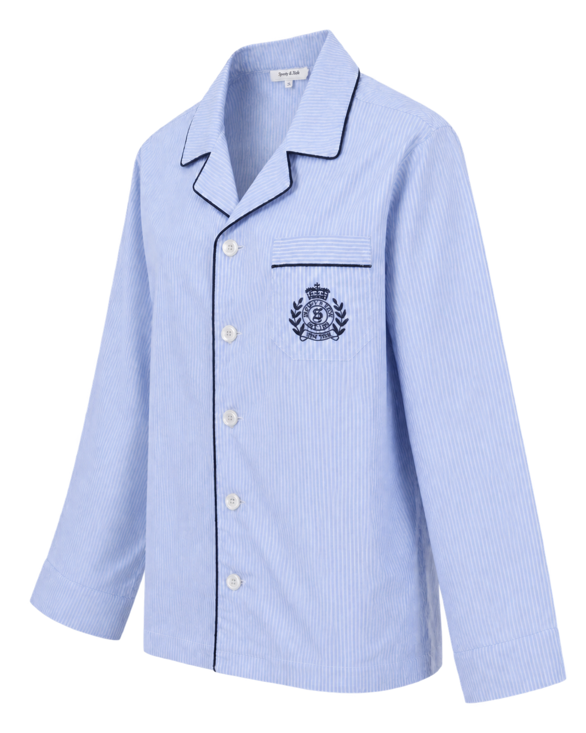 NY Crest Pyjama Shirt - Blue Stripe
