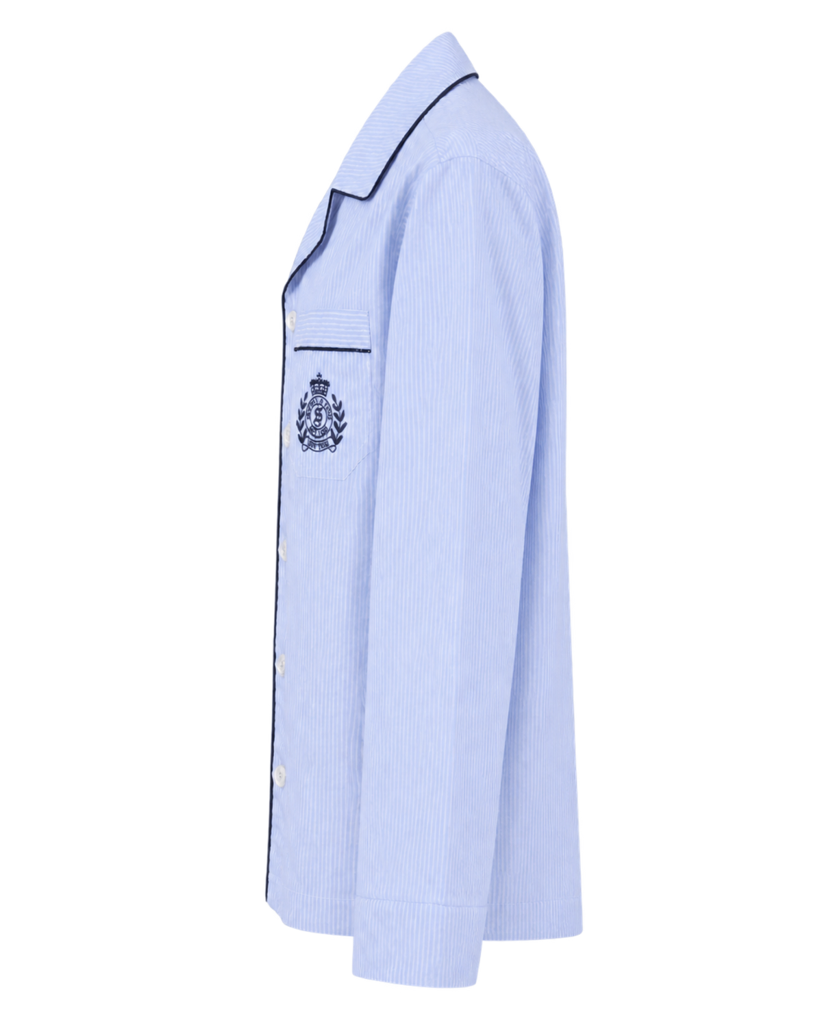 NY Crest Pyjama Shirt - Blue Stripe