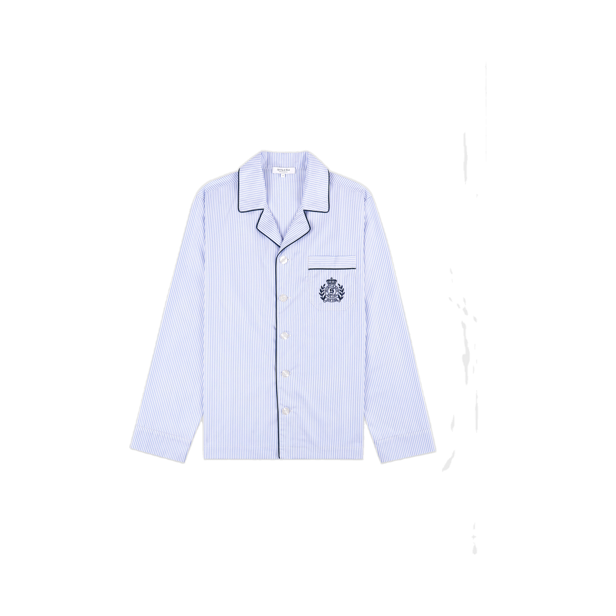 NY Crest Pyjama Shirt - Blue Stripe