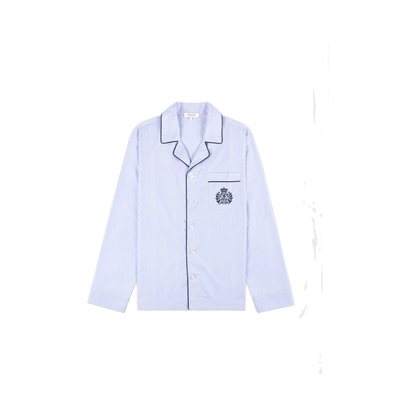 NY Crest Pyjama Shirt - Blue Stripe