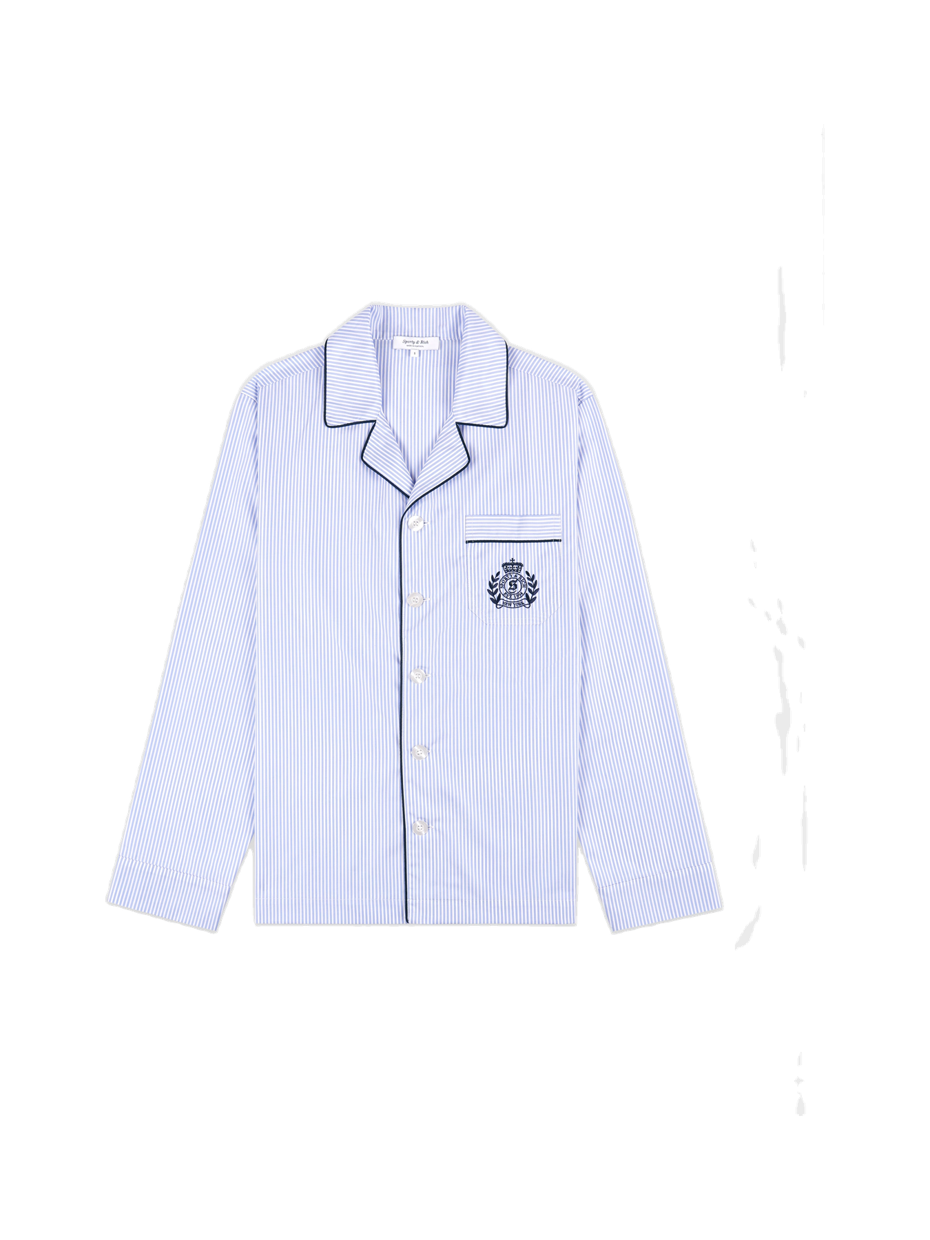 NY Crest Pyjama Shirt - Blue Stripe