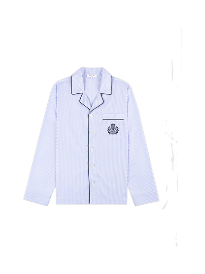 NY Crest Pyjama Shirt - Blue Stripe