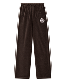 NY Crest Velour Sweatpant - Chocolate/Ecru
