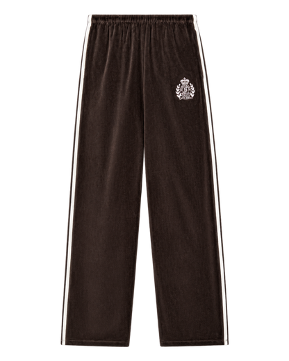 NY Crest Velour Sweatpant - Chocolate/Ecru