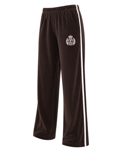 NY Crest Velour Sweatpant - Chocolate/Ecru