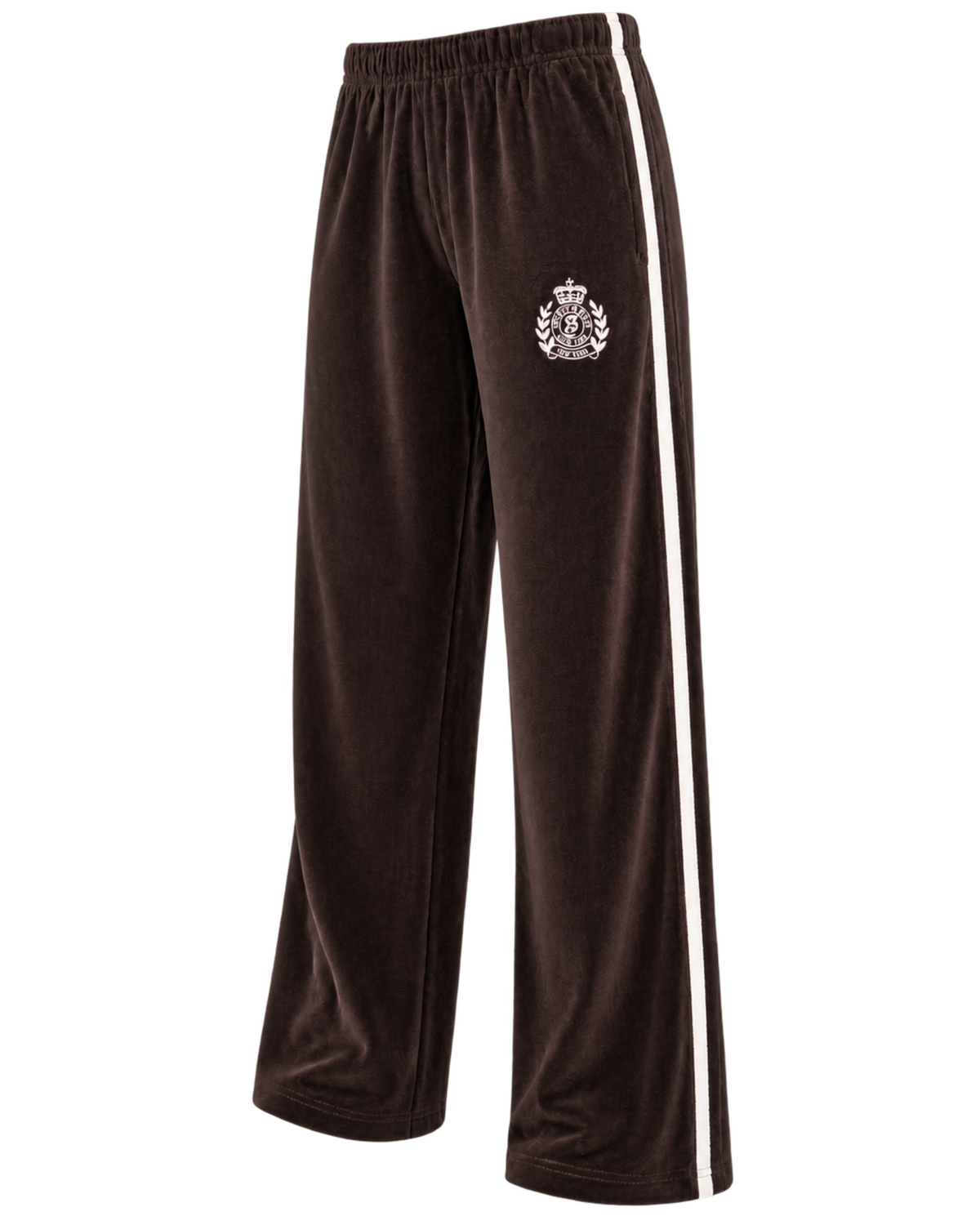 NY Crest Velour Sweatpant - Chocolate/Ecru
