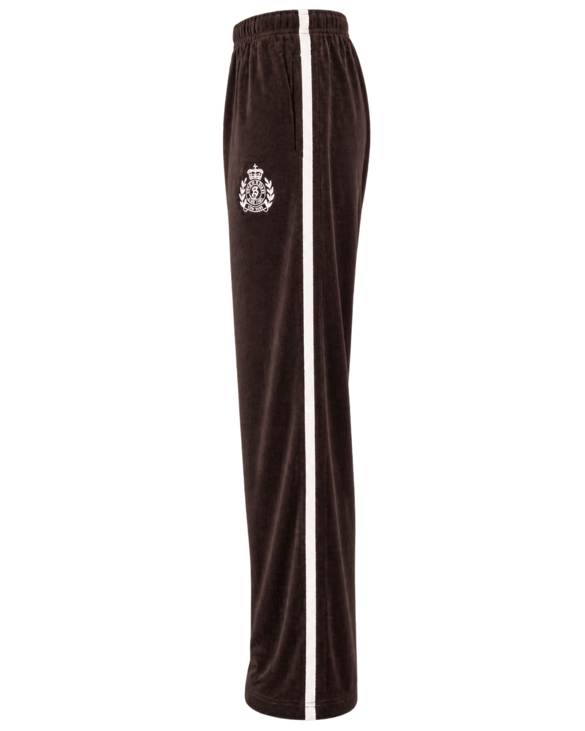 NY Crest Velour Sweatpant - Chocolate/Ecru