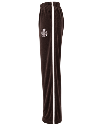 NY Crest Velour Sweatpant - Chocolate/Ecru