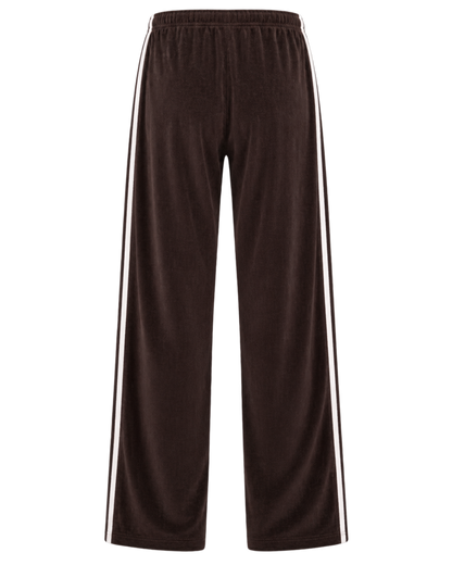 NY Crest Velour Sweatpant - Chocolate/Ecru