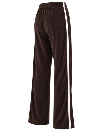 NY Crest Velour Sweatpant - Chocolate/Ecru