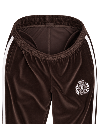 NY Crest Velour Sweatpant - Chocolate/Ecru