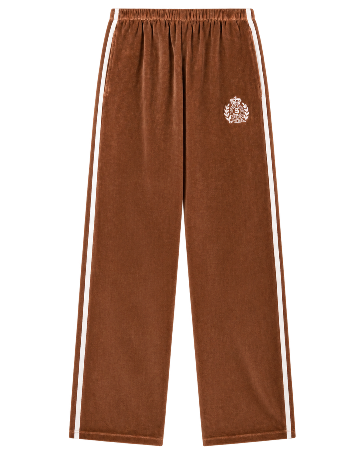NY Crest Velour Sweatpant - Tobacco/Ecru