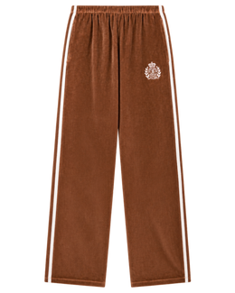 NY Crest Velour Sweatpant - Tobacco/Ecru