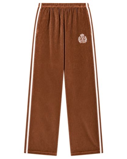 NY Crest Velour Sweatpant - Tobacco/Ecru