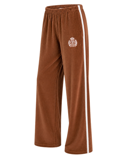 NY Crest Velour Sweatpant - Tobacco/Ecru