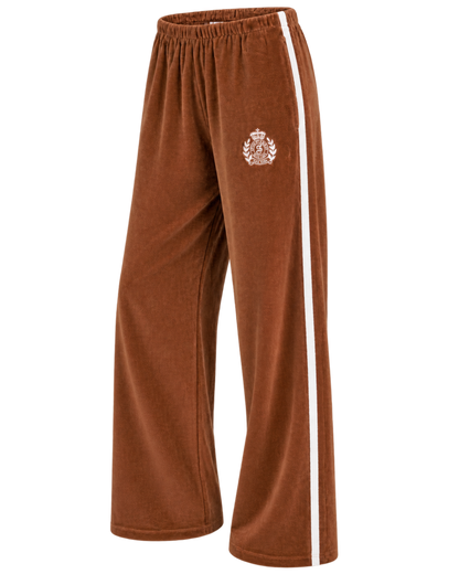NY Crest Velour Sweatpant - Tobacco/Ecru