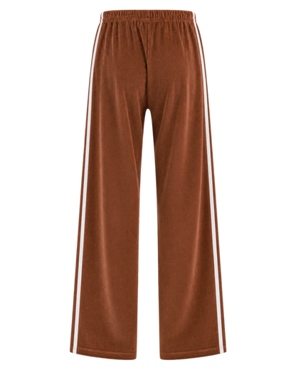 NY Crest Velour Sweatpant - Tobacco/Ecru