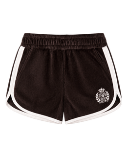 NY Crest Velour Track Short - Chocolate