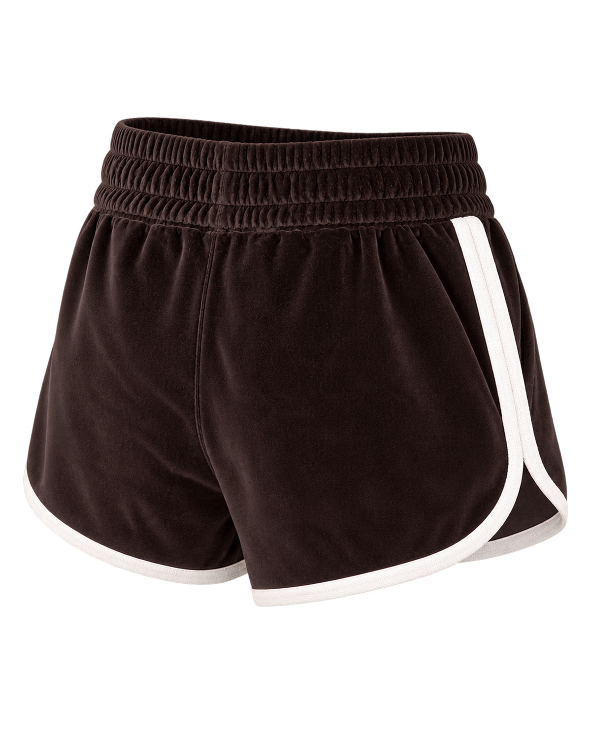 NY Crest Velour Track Short - Chocolate