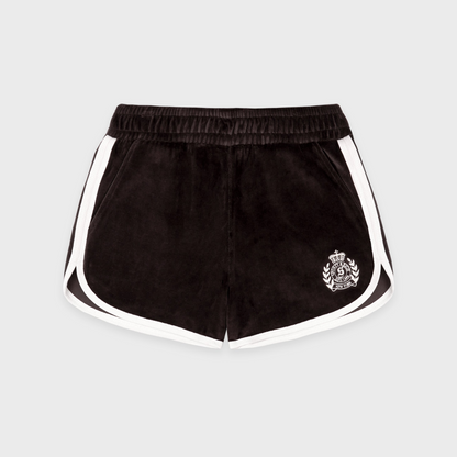 NY Crest Velour Track Short - Chocolate