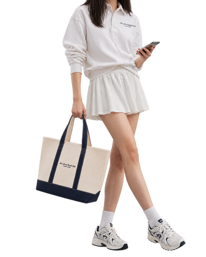NY Health Club Tote Bag - Natural/Navy