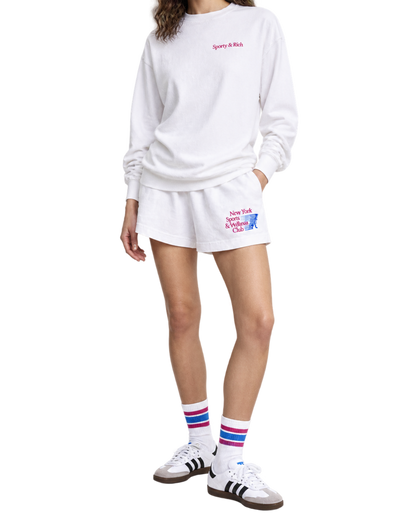 NY Motion Crewneck - White/Berry/Azure