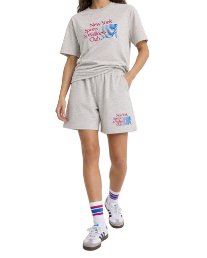 NY Motion Gym Short - Heather Gray/Berry/Azure