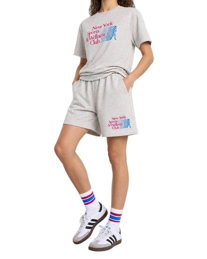 NY Motion Gym Short - Heather Gray/Berry/Azure
