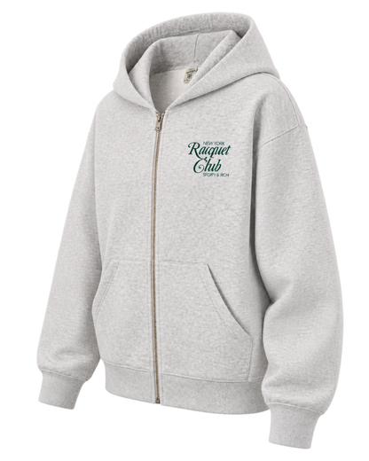 NYRC Zip Hoodie - Heather Gray/Forest
