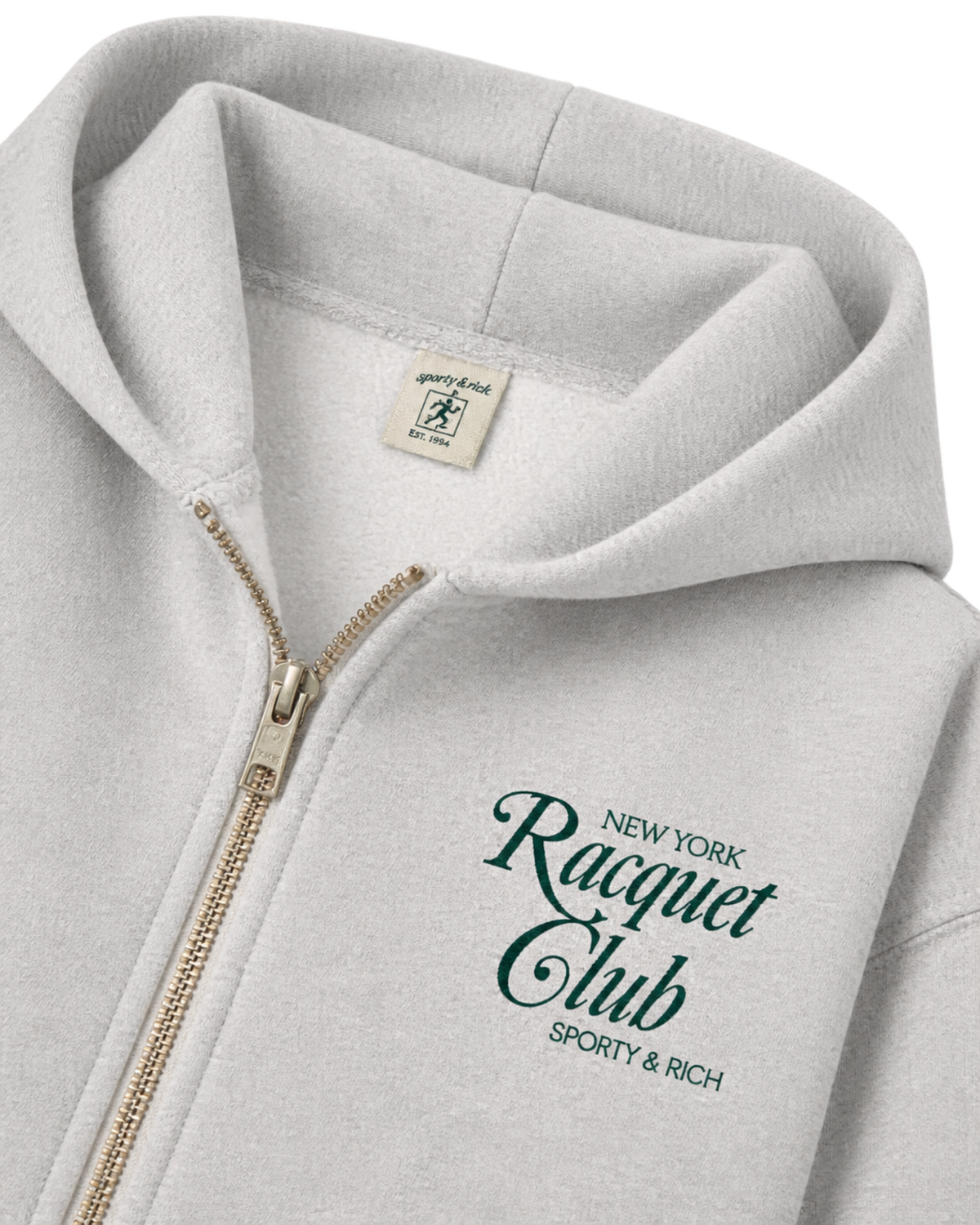 NYRC Zip Hoodie - Heather Gray/Forest