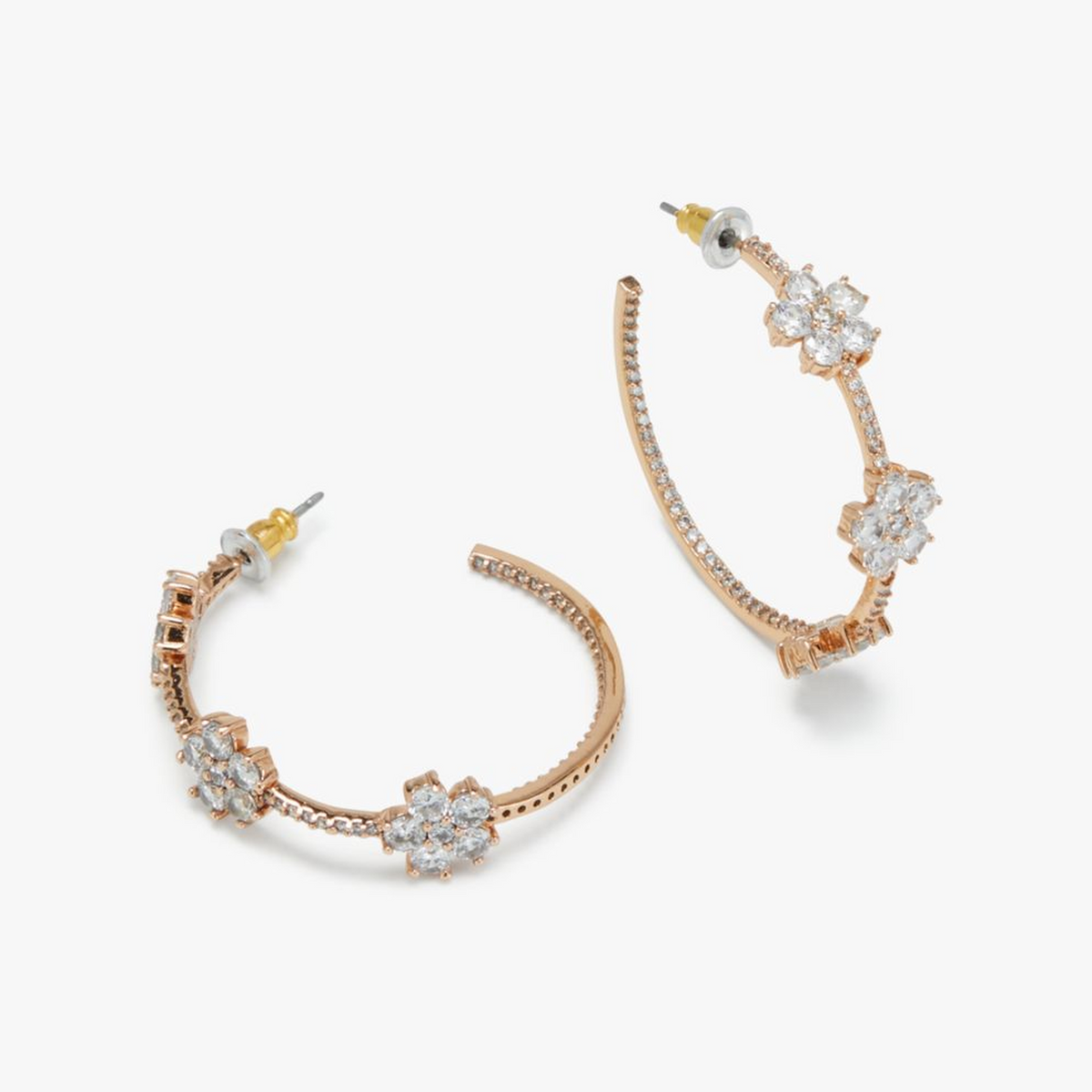 Gleaming Gardenia Flower Hoops