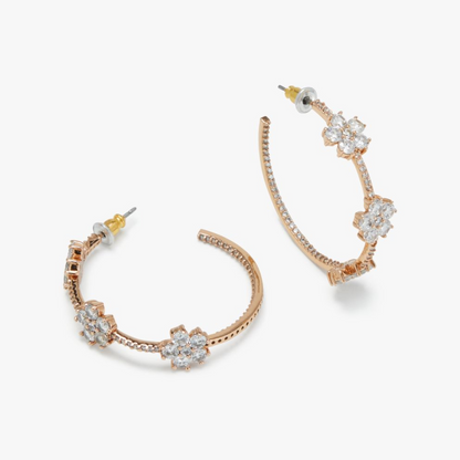 Gleaming Gardenia Flower Hoops