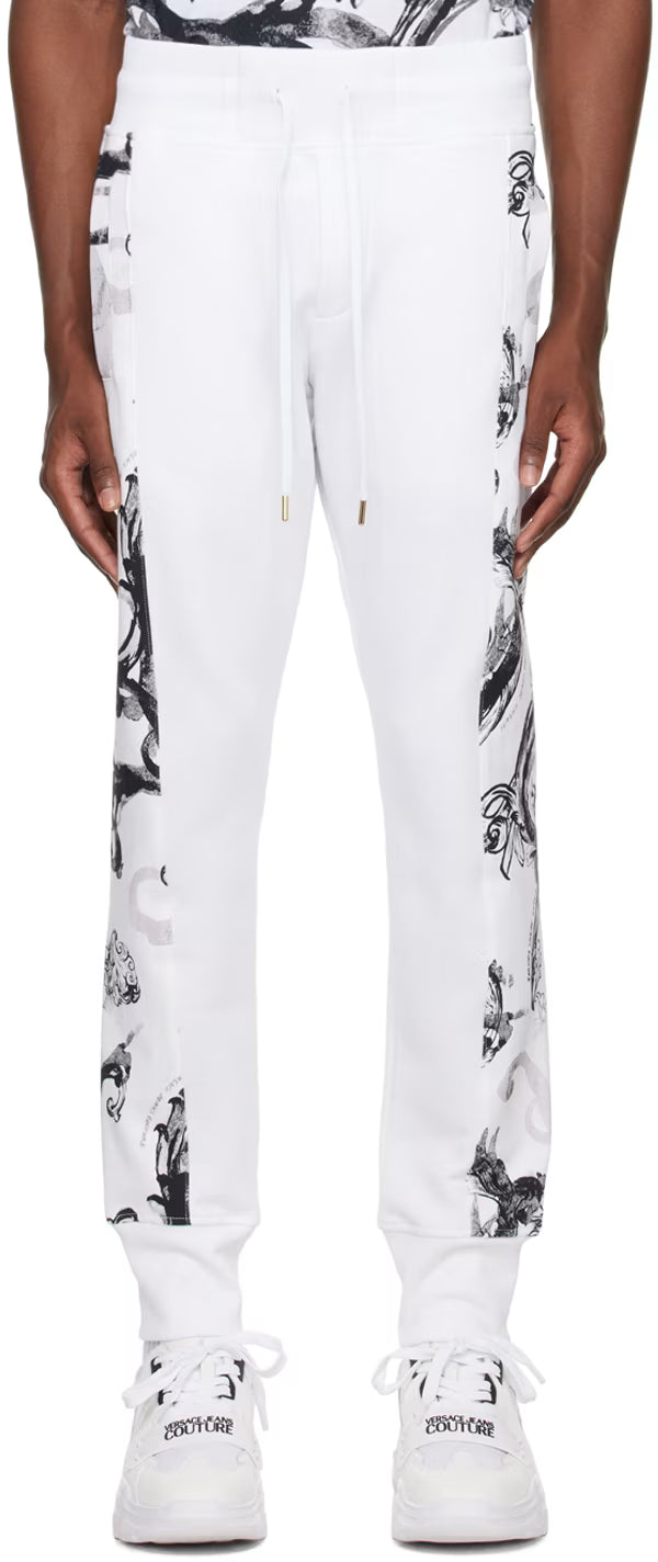 White Watercolour Couture Sweatpants