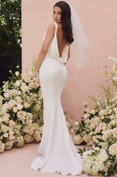 Odette ivory draped back bridal gown - limited edition