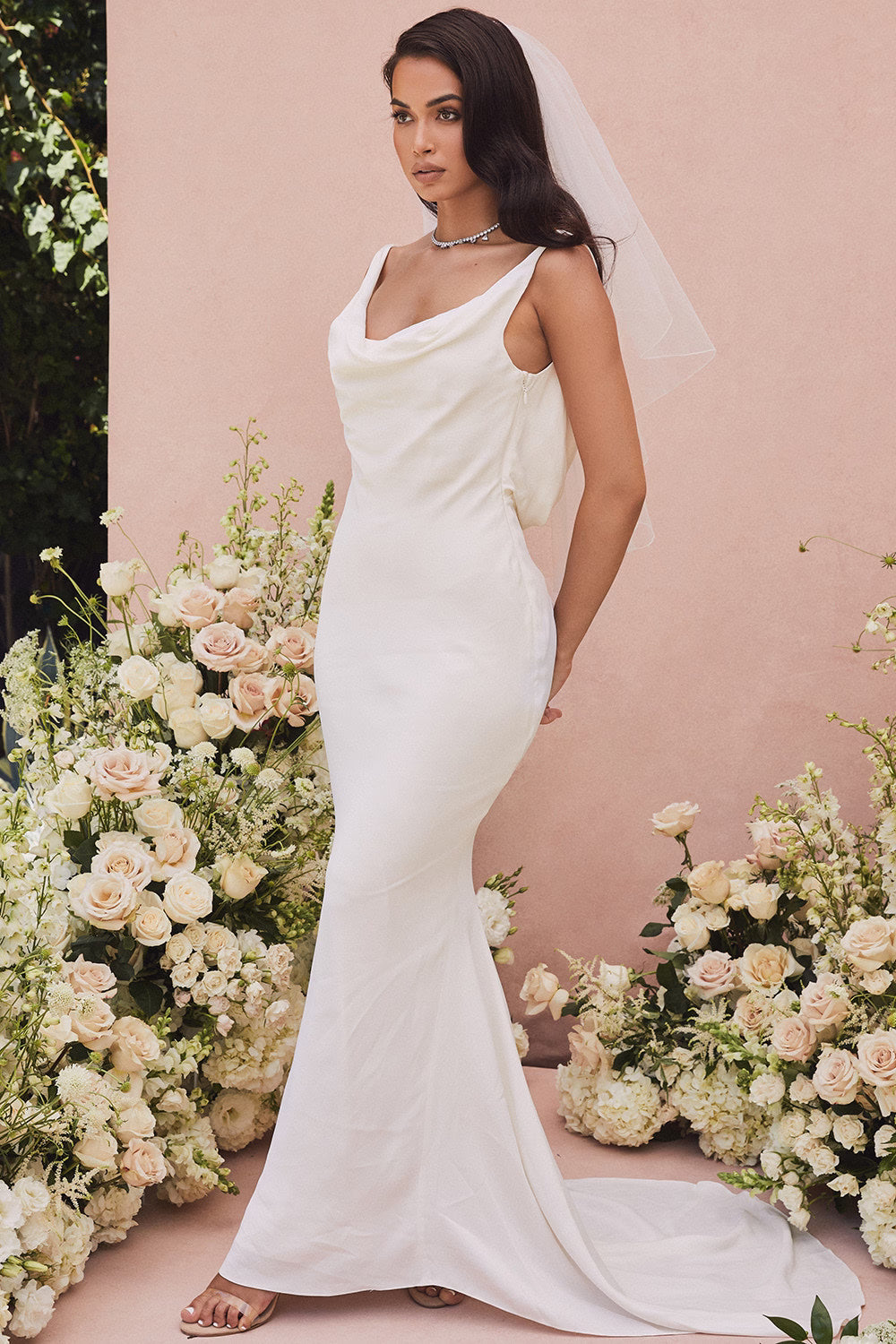 Odette ivory draped back bridal gown - limited edition