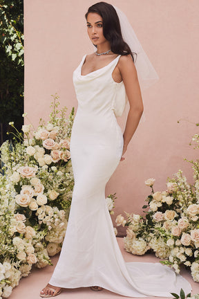Odette ivory draped back bridal gown - limited edition